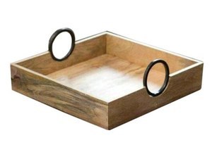 Plateau de service en bois de qualité supérieure fait à la main personnalisé le plus vendu poignée en métal forte demande pour une utilisation domestique de restaurant 100 pièces - Product Image 2