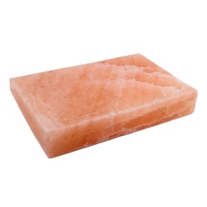Plaque de cuisson carrée en sel rose naturel de l'Himalaya Style de lampe de dalle de grillade rouge Technique Feng Shui écologique sculptée - Product Image 2