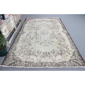 Alfombra Turca Vintage Grande de 6x9.3 pies, Alfombra de Lana Marrón - Product Image 3