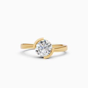 Bague de fiançailles solitaire en forme de diamant de laboratoire de 0,5 ct pour femme VVS Clarity D Color en or massif 14K - Product Image 3