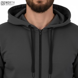 Transpirable invierno personalizado profesional de alta calidad al por mayor hombres chándal capucha chándal cremallera Sudadera con capucha pantalón 2 Set 100% - Product Image 4