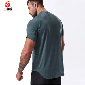 เสื้อยืดแขนสั้นสำหรับผู้ชายเสื้อออกกำลังกายผ้ายืดระบายอากาศ - Product Image 5