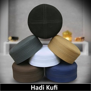 Hadi islamique traditionnel Chapeau Kufi pour hommes Casquette de prière de style décontracté en coton polyester de qualité supérieure avec logo personnalisable pour le printemps - Product Image 2