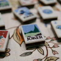 Luxuriöse Moderne MahJong UV-Bedruckte Gravierte Jardin Grüne Steine Acryl Umweltfreundlich Langlebig 160 Amerikanische Mahjong-Steine