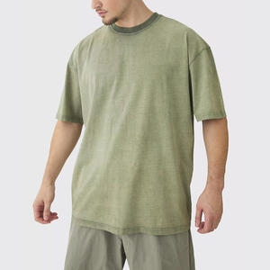 T-shirt surdimensionné pour hommes en coton 100% lavé à l'acide vintage sur mesure T-shirt vierge à motif solide en détresse avec impression numérique - Product Image 4