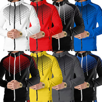 Pantalon décontracté imprimé électronique en nid d'abeille pour hommes costume survêtement ajusté vêtements de jogging de sport à capuche