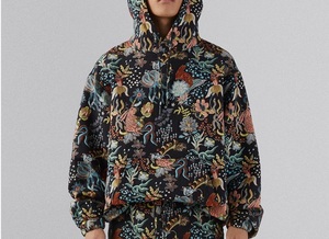 Sweat à capuche en jacquard tapisserie à capuche uni brodé sur mesure pour homme - Pull 100% coton écologique anti-boulochage - Product Image 3