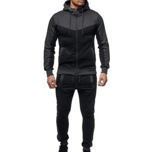 Tendance 2 pièces/ensemble hommes survêtement contraste couleurs cordon à capuche respirant manteau costume pour un usage quotidien - Product Image 3