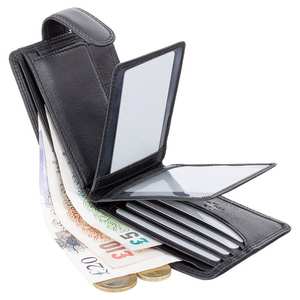 Venta al por mayor Vintage Bifold Tarjetero Cartera de cuero corto para los hombres Cierre de botón OEM disponible - Product Image 1