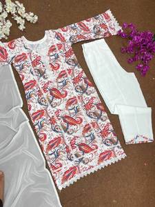 DESIGNER PARTY WEAR TOP DE ALGODÓN CON ESTAMPADO DIGITAL CON DUPATTA - Product Image 4