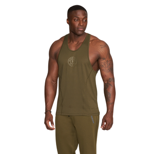 Cotton Spandex <b>Mens</b> Stringer <b>Green</b> Muscle Tank Golds Gym Bodybuilding Workout Sleeveless Training Vest Fitness Gym Wear - Product Image 3