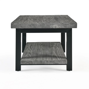 Mesa de centro convertible extensible Shisham moderna de metal de madera maciza en gris pizarra con forma de color personalizable para sala de estar - Product Image 2