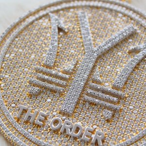 Pendentif Moissanite 4CT Rond Taille Princesse Finition Or Rose 14K avec Logo Style HipHop Plaqué Or-Pendentifs fins et breloques - Product Image 2