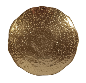 Grand plateau de service rond en métal martelé, plateau décoratif pour table basse, plateau durable en argent pour servir des en-cas et des boissons - Product Image 6