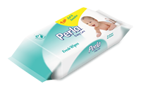 40 pièces/paquet - 24 paquets/boîte PERLA Lingettes humides parfumées sans alcool pH 5,5 en tissu non tissé avec couvercle transparent pour bébé et adulte