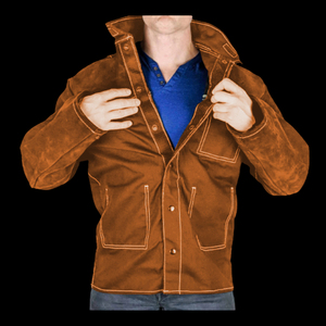 Chaqueta de soldadura cuerpo de cuero con mangas de algodón diseño cómodo Chaqueta de soldadura OEM ODM color y tamaño personalizados disponibles - Product Image 2