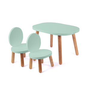Montessori Modern Design Natural Wood <b>Sage</b> <b>Green</b> Oval <b>Chair</b> Set Kids <b>Chair</b> for Children Aged 1-4 Bedroom Use - Product Image 3