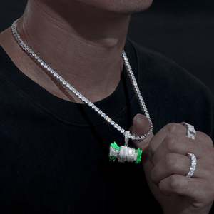 Pendentif en or blanc 14 carats Moissanite VVS-Clarity Design personnalisé argent glacé Hip Hop bijoux fins pour hommes en plaqué or - Product Image 4
