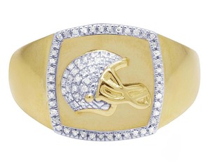 Bague Casque de Football Plaqué Or pour Homme en Argent Sterling S925 Moissanite Bijoux Hip Hop - Product Image 2