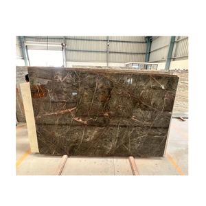 แผ่นหินอ่อนสีเขียวลายป่าฝนที่ทันสมัยหรูหราเคาน์เตอร์ห้องครัวกระเบื้องพื้นผนังห้องนั่งเล่น - Product Image 1