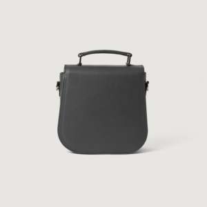 Sleek Summer Fashion Lady's Sandra Grey Leather Saddle <b>Bag</b> - Product Image 4