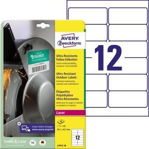 Avery Zweckform <b>Window</b> Sticker <b>Foil</b> Label 99.1 X 42.3 mm White 120 Labels/Pack - Product Image 1