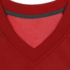 Camiseta de Fútbol Americano Personalizada, Roja con Rayas Blancas, Manga Corta de Malla, Cuello en V, Número de Equipo - Product Image 3