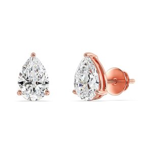 Pear Cut Lab Grown Diamond Stud <b>Earrings</b> - Product Image 5