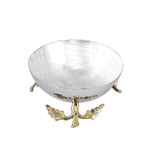 Excellent bol de service en acier inoxydable Top Trending Easy Clean Snacks Bol à noix avec tige d'arbre Bol design - Product Image 6