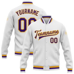 Vente en gros dans l'industrie directe de bombardière noir-blanc décontracté personnalisé d'hiver veste bicolore Varsity Letterman à pression intégrale - Product Image 4