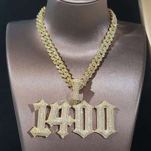 Joyería de Hip Hop para hombre Iced Out Custom Round Cut Diamond Letter Pendant VVS Moissanite Diamond 925 Sterling Silver - Product Image 2