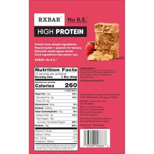 RXBAR High Protein <b>Bars</b>, Gluten Free, Protein <b>Snacks</b>, Strawberry Peanut Butter, 25.3oz Box (12 <b>Bars</b>) - Product Image 2