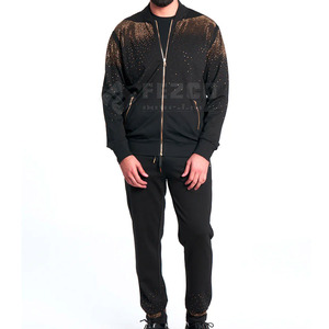 Survêtement d'hiver pour homme, couleur personnalisée, à capuche, respirant, séchage rapide, doublure en molleton 100% coton, taille élastique, poches latérales, longueur intégrale - Product Image 1