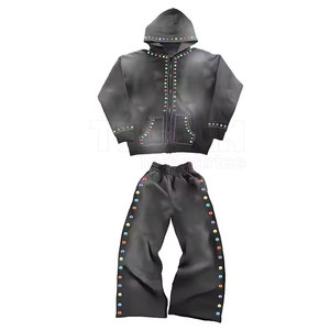 Nouveau style personnalisé de survêtement en strass pour hommes vêtements de rue respirant pour hommes survêtement en strass pour hommes offre spéciale - Product Image 2