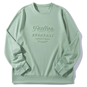 Sweat-shirt thermique 3D gaufré de qualité supérieure pour hommes, streetwear de couleur unie, avec motif imprimé en coton épais taille XS - Product Image 1