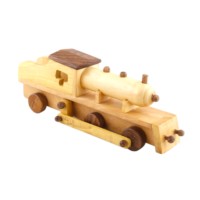 Ensemble de train en bois classique fait main pour enfants, 4 wagons, jeu d'assemblage, souvenirs, cadeaux