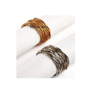 Ensemble de 4 ronds de serviette de table de restaurant en laiton de taille personnalisée ronds de serviette de forme ronde pour les meilleures ventes - Product Image 4