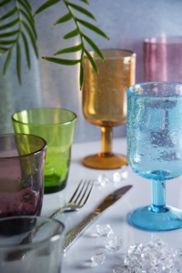 Set di 6 Bicchieri in Vetro Resistente Multicolore con Bolle di Colore di Excelsa, Elegante e Moderno Vetro Colorato - Product Image 4