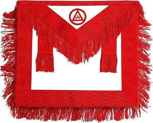 Regalia maçonnique, arche royale, tablier de luxe en cuir synthétique à coudre avec frange, tissu brodé personnalisable, 16 pouces x 14 pouces - Product Image 4