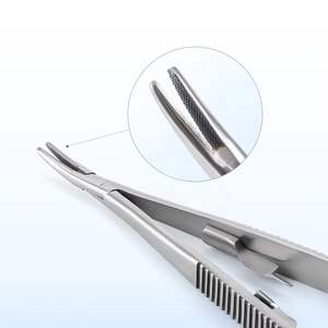 Portaagujas Castroviejo curvo recto de 14cm/16cm, fórceps, Instrumentos dentales y oftálmicos microquirúrgicos de precisión - Product Image 6