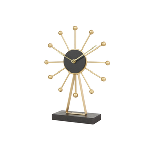Elegante reloj de mesa de Metal con acabado dorado para decoración de mesa de oficina Reloj de mesa de Metal para interiores del hogar Reloj de mesa de hierro - Product Image 1