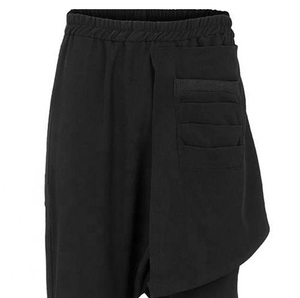 กางเกงฮาเร็มสำหรับผู้ชาย,กางเกงขาจั๊มทรงครอทสำหรับใส่ทำงานสีดำ - Product Image 2