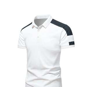 Camiseta Deportiva Casual de Verano para Hombre, Cuello Redondo, Manga Corta, 100% Algodón, Tejido de Punto, Bordada, Lisa, Transpirable, de Secado Rápido, a la Moda - Product Image 3