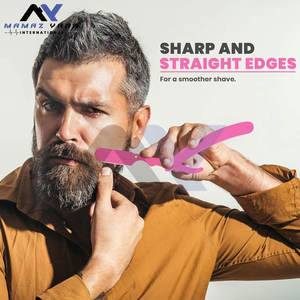 Rasoir droit de barbier en acier inoxydable 100% sûr - Élégance rose pour un toilettage élégant, précision à son summum - Product Image 5