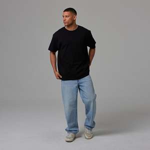 T-shirt lourd personnalisé de haute qualité 100% coton T-shirts pour hommes vierges T-shirts à col rond surdimensionnés à épaules tombantes - Product Image 3