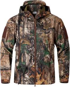 Vêtements de chasse tactiques pour hommes, veste et pantalon de chasse imperméables respirants doublés de polaire Softshell, uniforme de plein air - Product Image 2