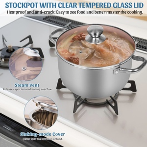 Heavy-Duty không dính súp & chứng khoán Chậu đặt cảm ứng & Bếp gas Tương thích dễ dàng nấu ăn với bìa bao gồm - Product Image 5