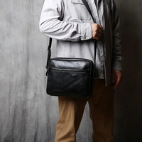 Sacoche de voyage pour homme en cuir véritable de haute qualité, rétro, vintage, petite, grande capacité, portable, simple, pour ordinateur portable