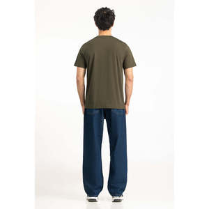 T-shirt personnalisé pour homme, 100% coton, col rond, manches courtes, coupe classique, vert olive uni, respirant, tissu 320g, impression numérique - Product Image 5