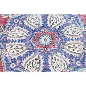 Alfombra de 5.9x9.5 pies, Alfombra Turca Vintage, Alfombra de Lana Roja y Azul Estilo Suroeste - Product Image 5